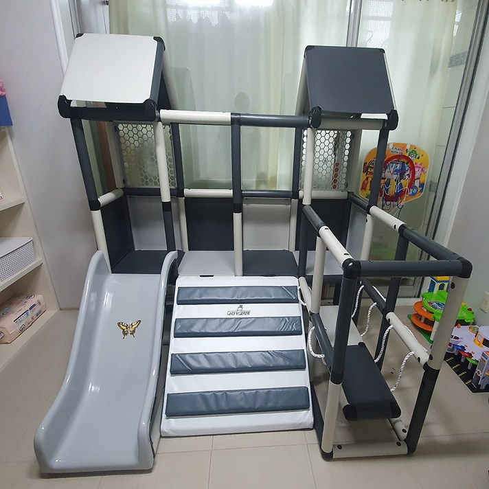 조이풀(JOYFUL) JYF142 정글짐 미끄럼틀 실내 놀이터 볼풀장, 투톤그레이