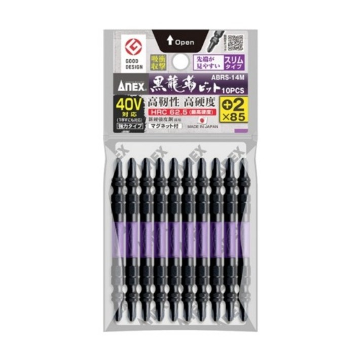 아넥스 강력 슬립 토션 비트 세트 10pcs(40V대응) ABRS-14M 2x85 비트세트(10개입)1판 ANEX, 1개