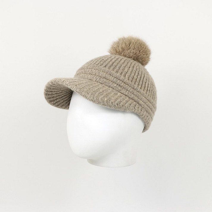 겨울 여성 니트 털방울 캡모자