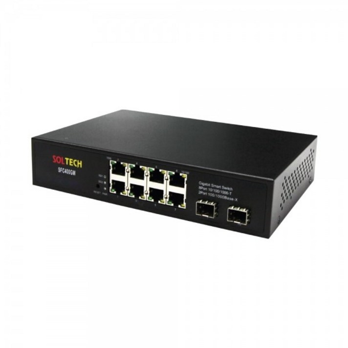 솔텍 기가비트 이더넷 8포트 광 스위칭허브2SFPSFC400GM SFC400GM