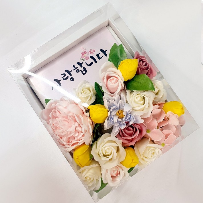 비누꽃 부모님 선물 용돈박스 + 쇼핑백 + 용돈봉투+용돈비닐, 고맙습니다.