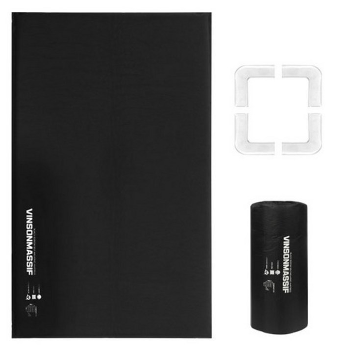 빈슨메시프 프리미엄 자충 에어매트 2인용 블랙에디션 + 보관가방 + 필로우 홀드 패드, ALL BLACK