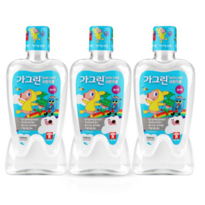 가그린 어린이용 구강청결제 풍선껌향, 550ml, 10개