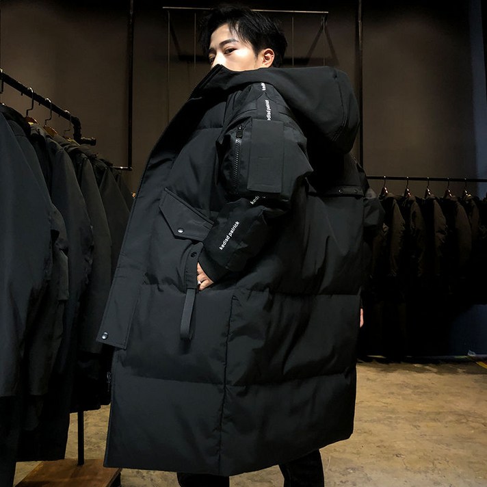 두꺼운 중장 남성 패딩 겨울 화이트 오리털 코트