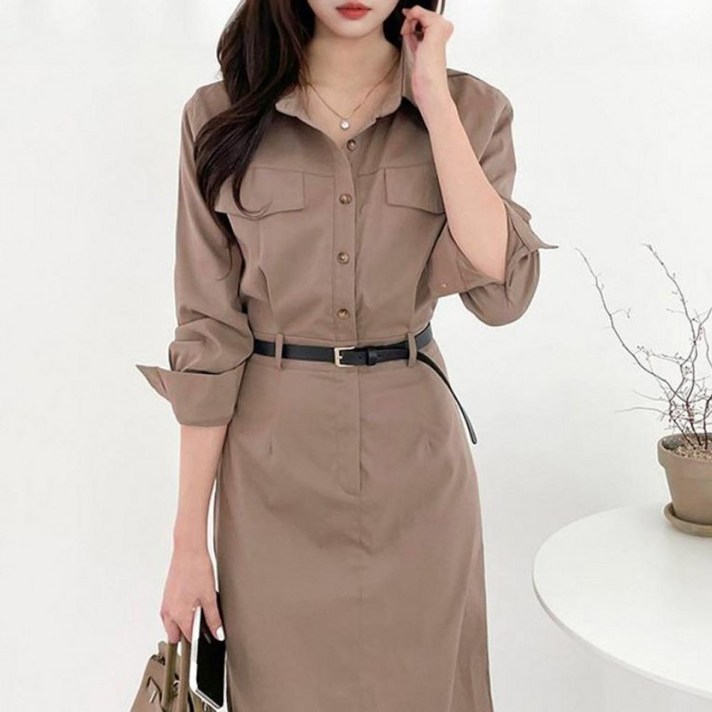 출근룩원피스 셔츠 하객룩 디자인 결혼식 롱원피스 클래식한 여성