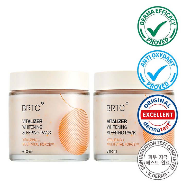BRTC 바이탈라이저 화이트닝 슬리핑 팩 100ml, 2개