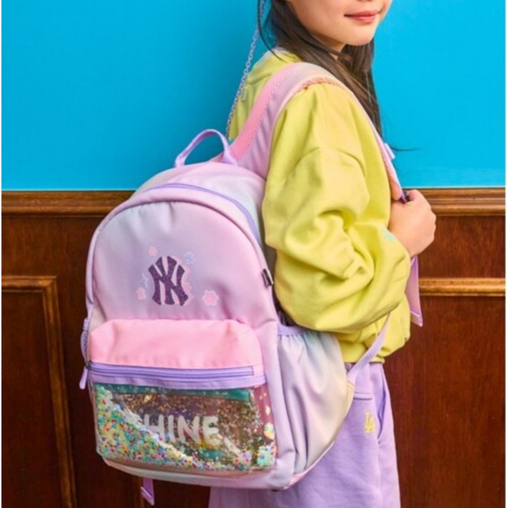 MLB키즈 글리터 백팩 초등용 핑크 책가방