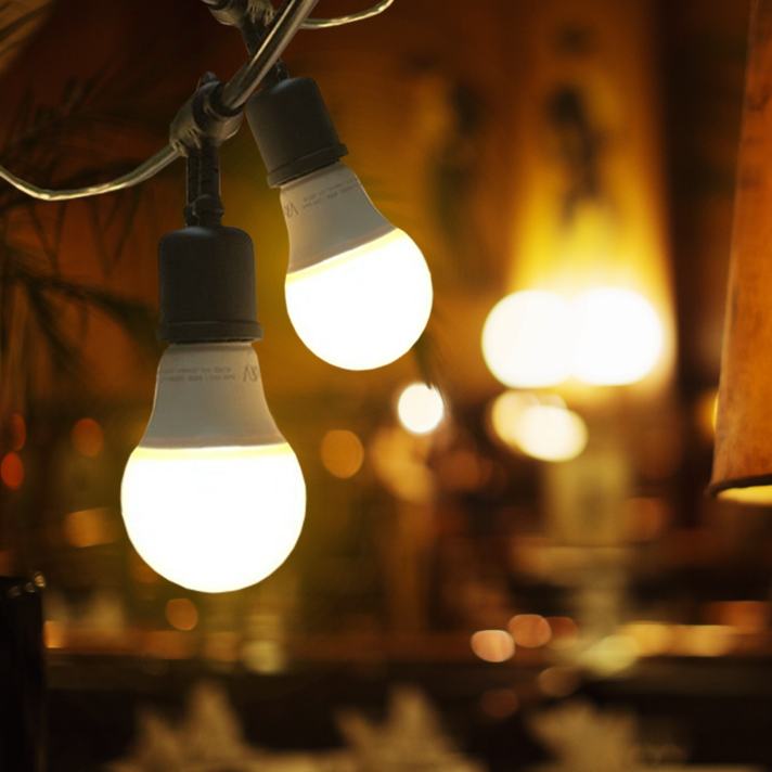 선세이브 LED 파티라이트 전구포함 스트링라이트 오징어등 캠핑 줄 조명, 화이트 전구색, 1개