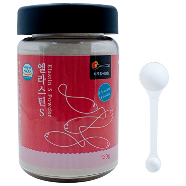 하루입애 먹는엘라스틴 히알루론산 프랑스산 저분자 피쉬 기능성 마시는 콜라겐 어류 펩타이드 분말 가루, 1통(스푼1개구성품), 130g