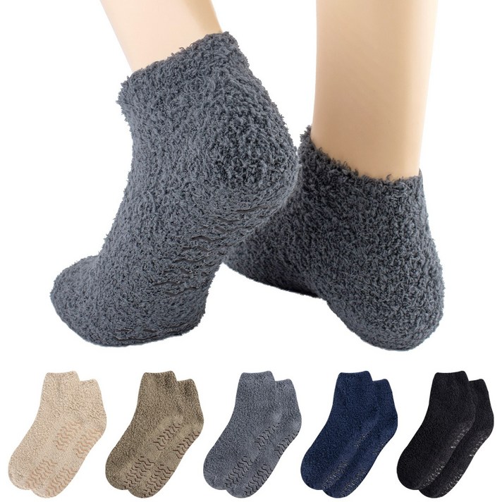 모어스텝 미끄럼방지 남녀 수면양말 5매 세트 환자용 노인용 임산부 산모용 수면양말