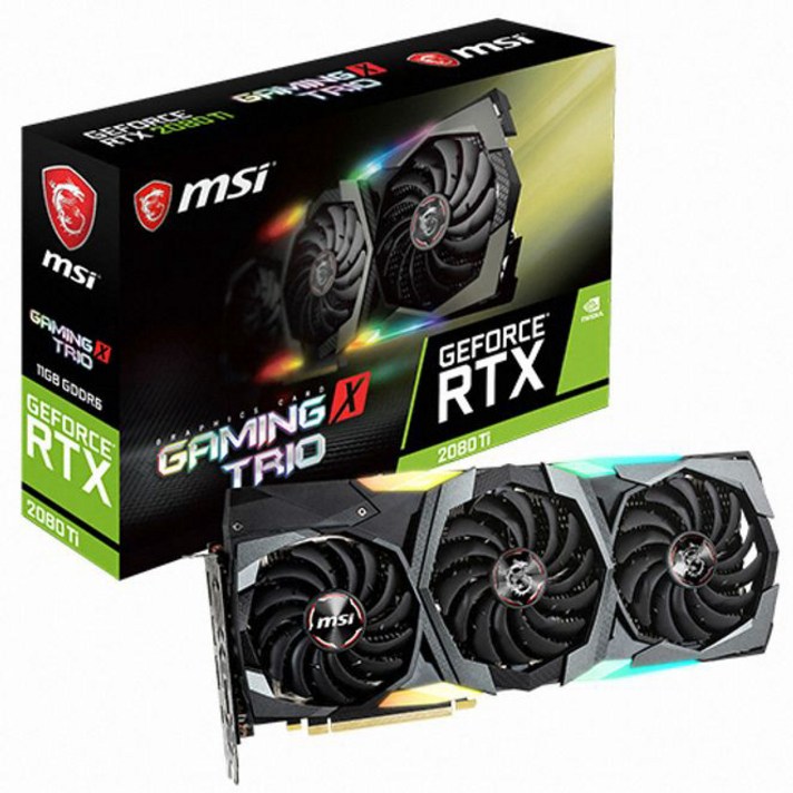 지포스 RTX 2080 Ti 게이밍 X 트리오 D6 11GB gtx1660슈퍼/1660super/그랙픽카드/gtx1060/rtx2070super/rtx2060super/rx580/rx570/그래픽카드rtx2060/rx570, 단일 모델명/품번