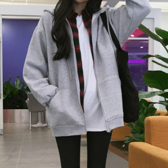 베베티 여성용 테리느 간절기 후드집업