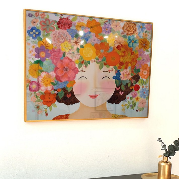 앙리아트 여인 여자 그림 돈을 가져다주는 꽃 인테리어 풍수 그림 거실 액자