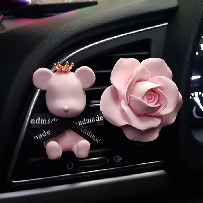 
                                                        뽀띠끄 핑블리 베어 + 장미 SET 차량용 석고방향제
                                                    