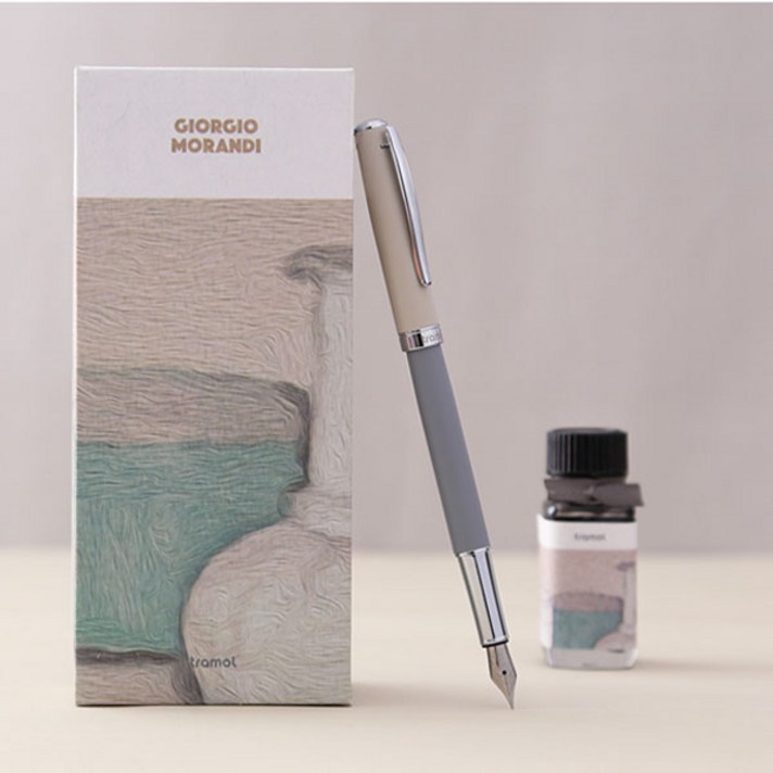 [TRAMOL] Painter Series 레트로 만년필 선물세트 (졸업 전역 퇴사 기념 선물), 모란디 GREY, F