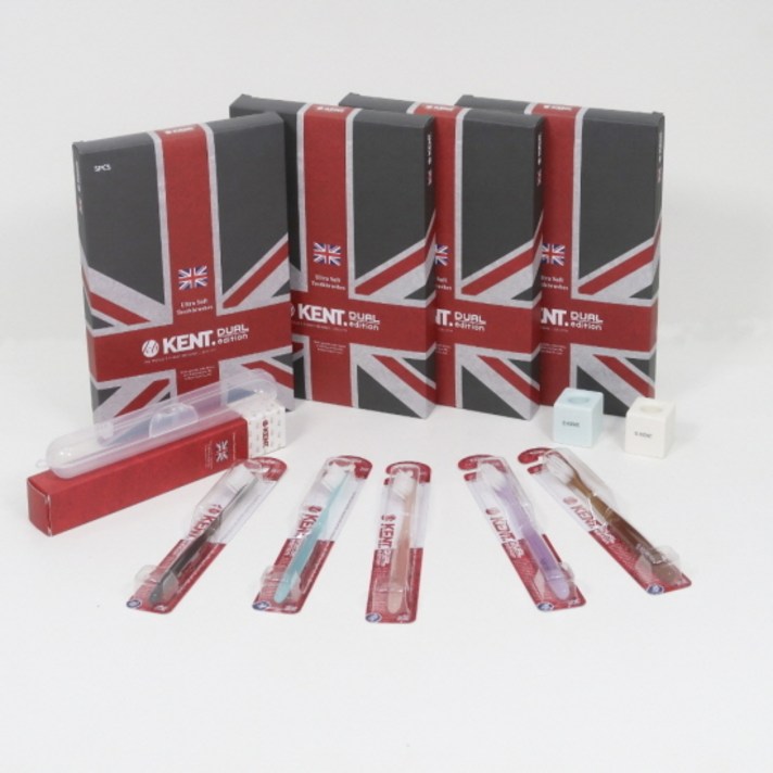 [K쇼핑][본품중무료체험1EA]켄트 듀얼에디션 초극세모 칫솔 20P+케이스1+칫솔꽂이2
