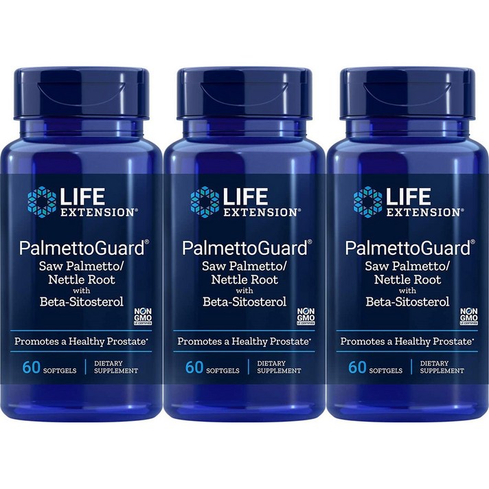 Life Extension PalmettoGuard Saw Palmetto 팔메토가드 쏘팔메토 60소프트젤 3팩, 1개, 1