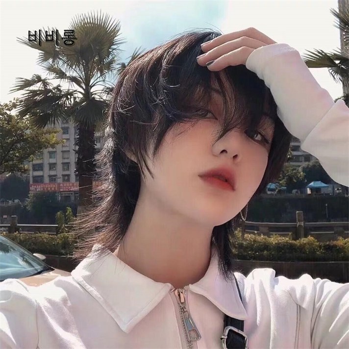 남자울프컷 남자장발 가발 병지컷 5색상, 블랙