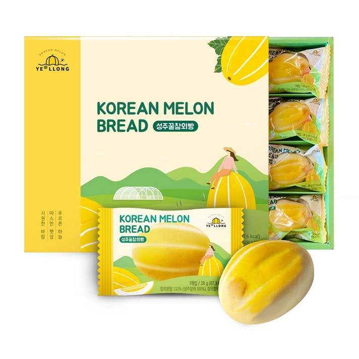 성주 꿀 참외빵 카페 프리미엄 디저트 과일빵 화과자 선물세트 아이 건강 간식, 12개입