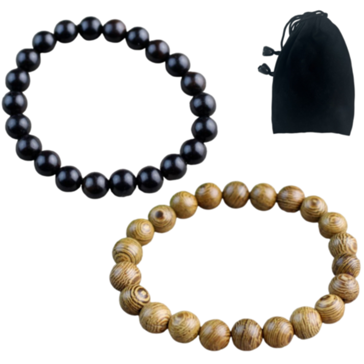 론조모니 2개 소원성취 재물운 삼재 향나무 염주팔찌