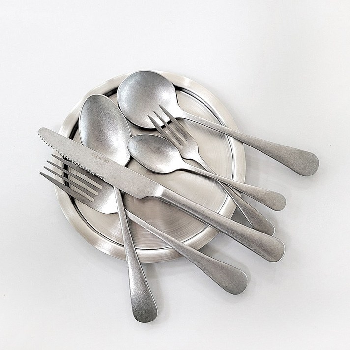 스텐 빈티지 커트러리 아게다 파스타 브런치 양식기 스푼 포크 나이프, 사이드나이프