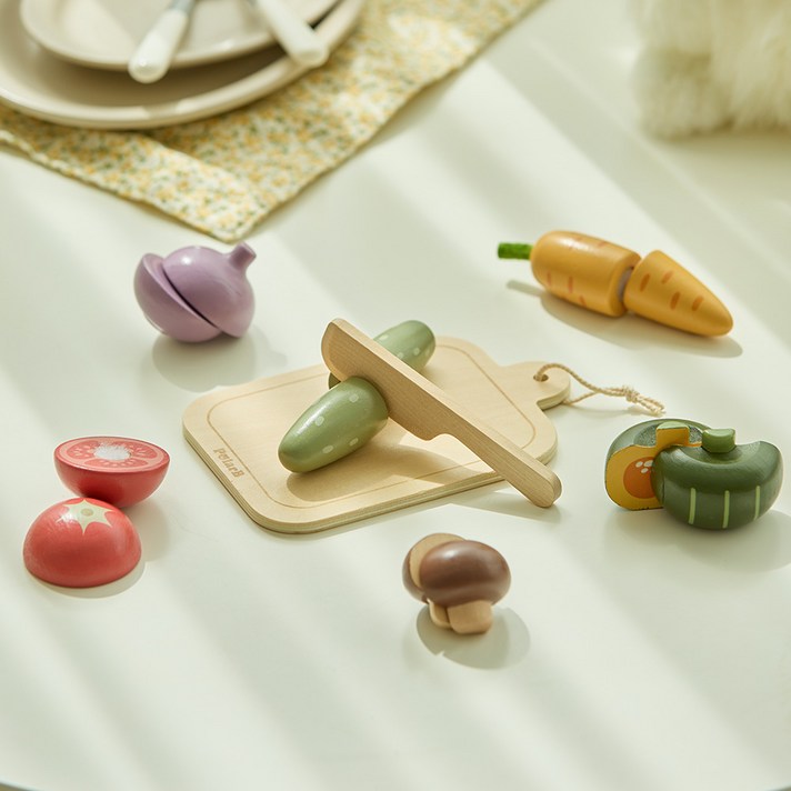 폴라비 원목 주방놀이 야채 과일썰기 역할놀이 장난감, 1개