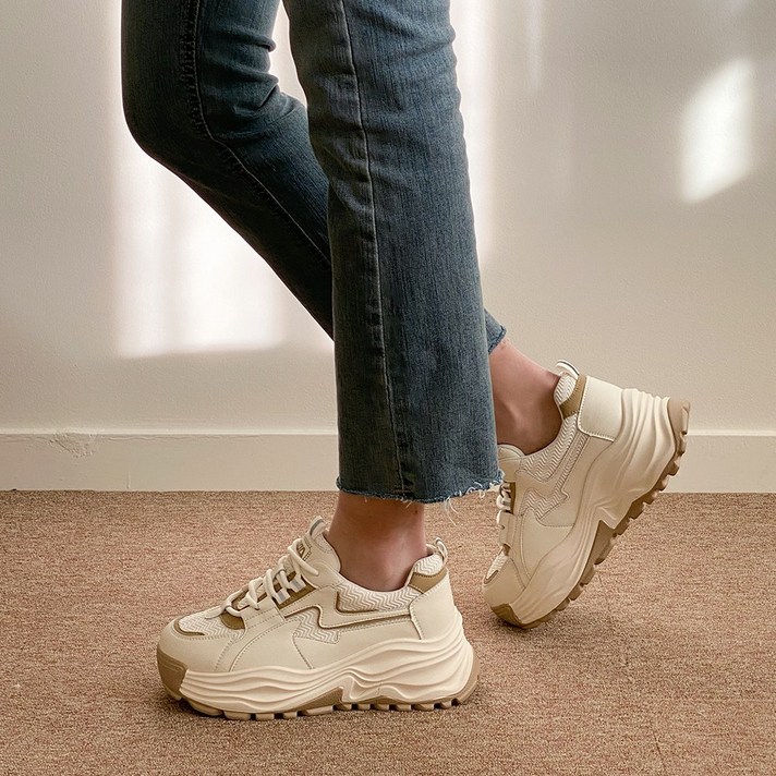 슈리오 여성 키높이 워킹업 어글리 스니커즈 7cm