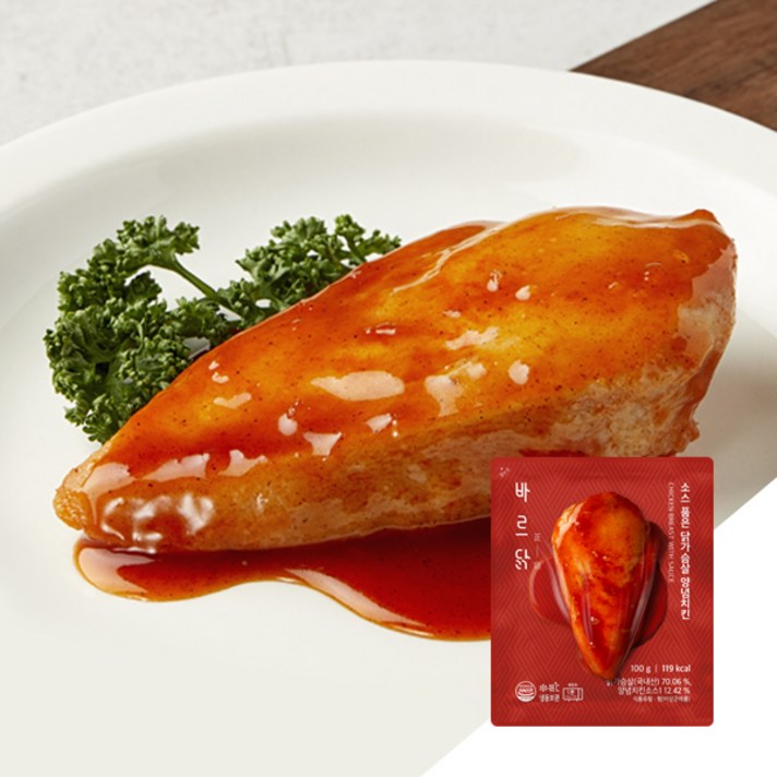바르닭 소스품은 닭가슴살 양념치킨맛, 100g, 14팩