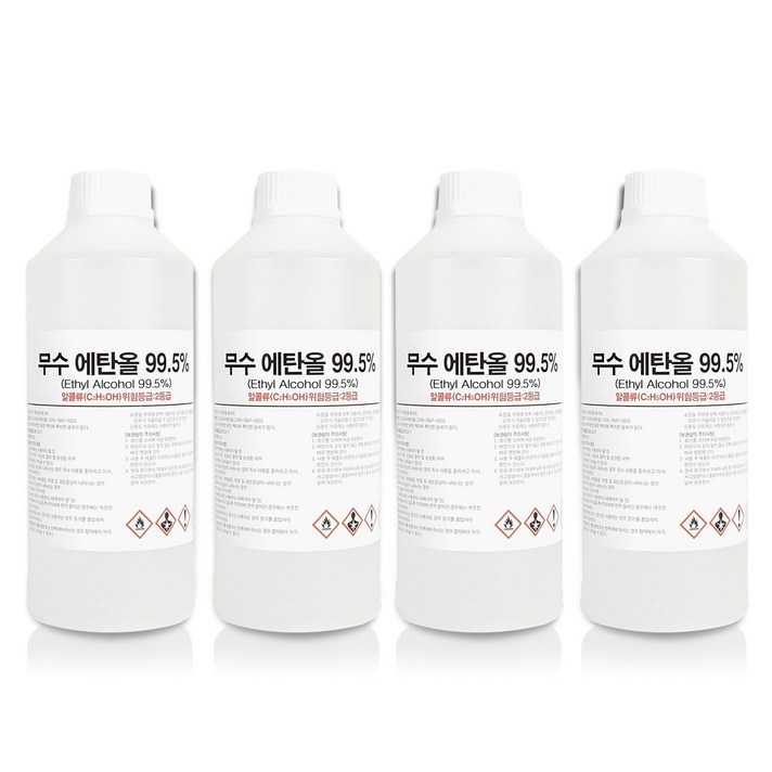 크로바 무수에탄올 99% 1L / 4L 소독용 알코올 에틸 알콜, 4개