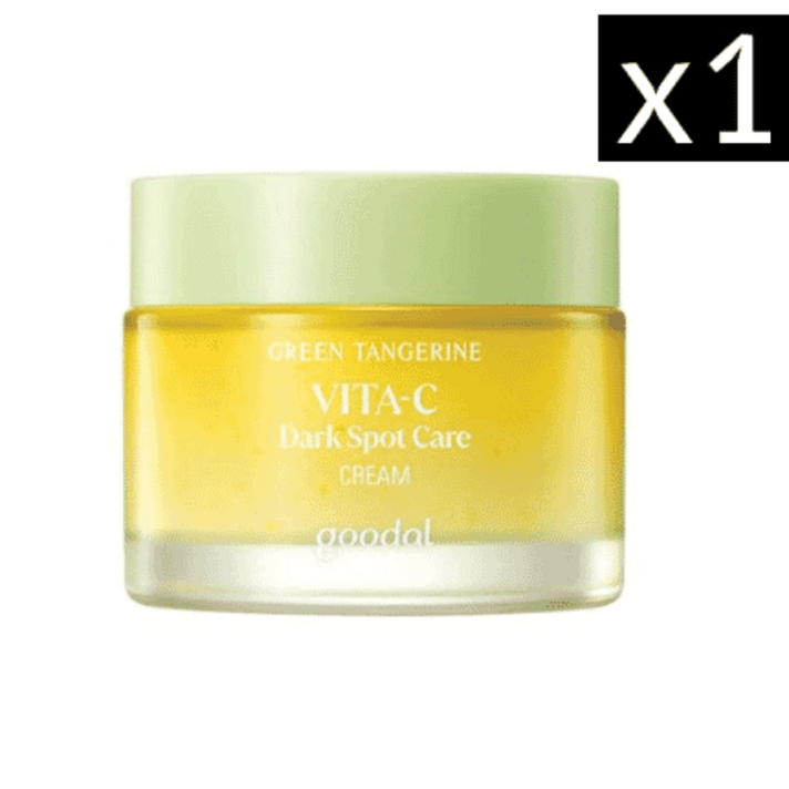 구달 청귤 비타C 잡티케어 크림 75ml GOODAL GREEN TANGERINE VITA-C DARK SPOT CARE CREAM 생기피부 청귤추출물 비타민캡슐 수분촉촉, 1개