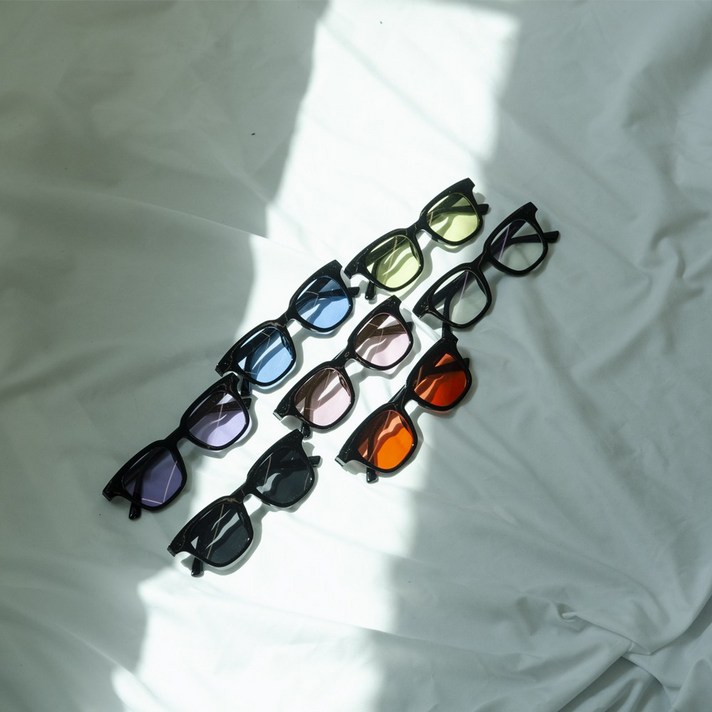 틴트 선글라스 남자 여자 커플 자외선차단 레트로 썬그라스 색안경 + 파우치