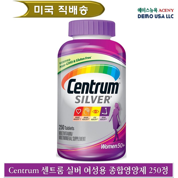 CENTRUM 센트룸 실버 포 우먼 250 정 [50+대 여성 피로회복 영양제 멀티 비타민], 250 정 1병