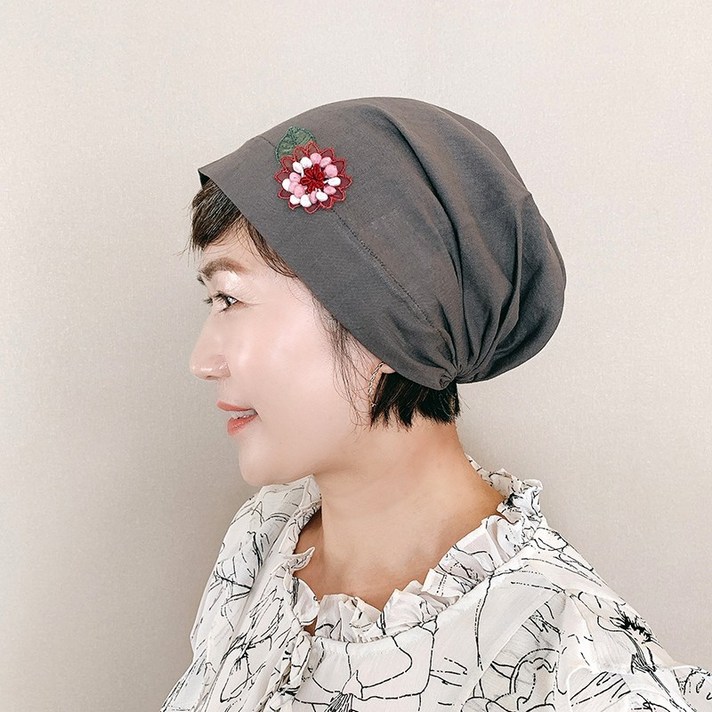 제이제이나인 면마 실내 꽃송이 두건 JS501