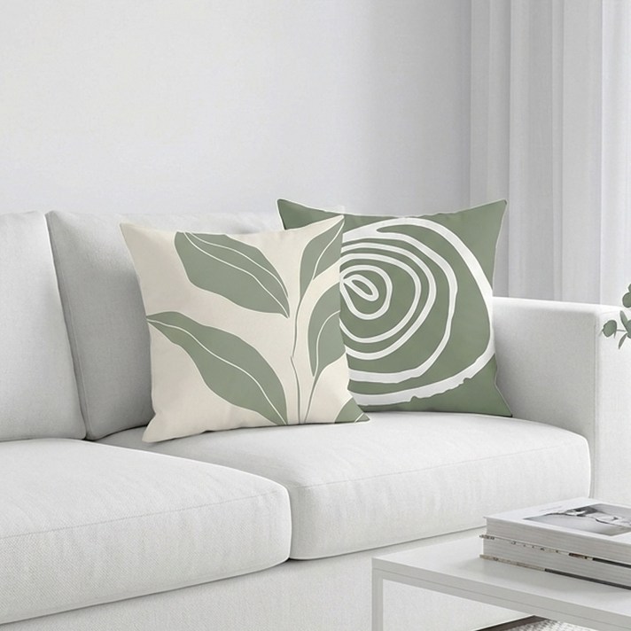 스칸디 쿠션커버 2개 거실 소파 인테리어 사각쿠션 등받이용 홈카페 분위기 소품