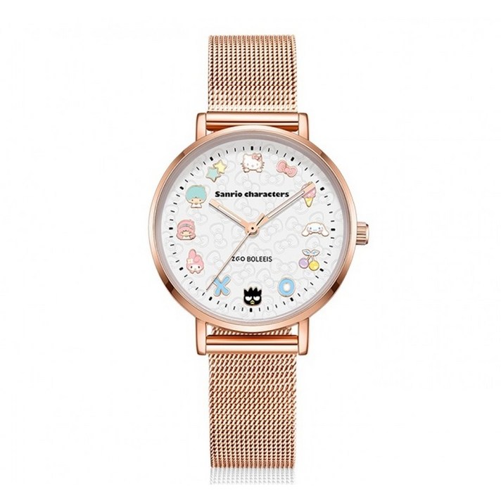 정품 HelloKitty 학생시계 산리오 여자 중학생 방수 석영 선물 상자 메탈시계