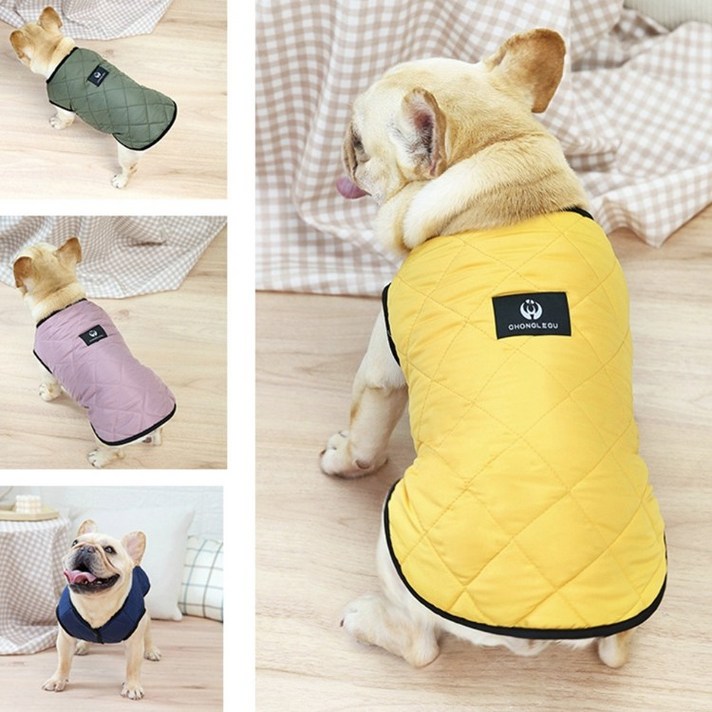 코코스튜디오 강아지옷 고양이 깔깔이 누빔 패딩 조끼, 코코 깔깔이 밍크털 패딩조끼/핑크