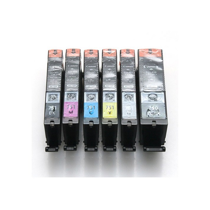 캐논 PGI750 CLI751 6색세트 정품 번들 잉크 캐논 프린터 MG6370 7170 7570 IP8770 호환
