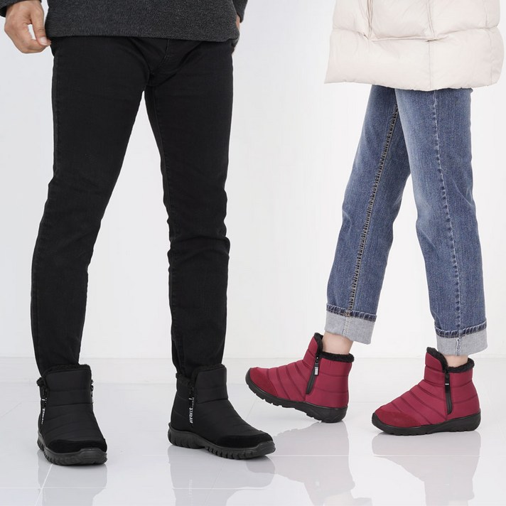 [슈플랜]남성 여성 방한 패딩 부츠 커플부츠 앵클 숏부츠 패딩슈즈 3color 7022