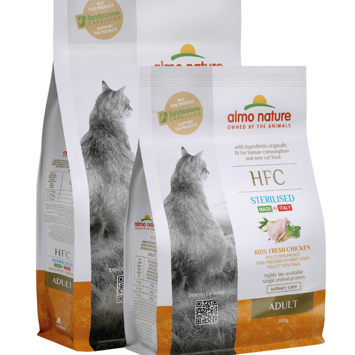 알모네이쳐 HFC 건사료 어덜트 닭고기 스테릴라이즈드 고양이 건식사료 300g, 1.2kg