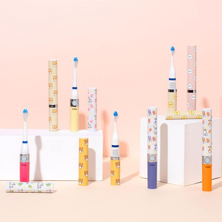 11 음파전동칫솔 소형 대형 8 디자인, 옐로우덕, 2개, 소형