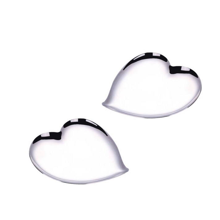 2 x스테인레스 스틸 디너 플레이트 샐러드 바베큐 피자 스테이크 컵 케이크-하트, 304 스테인레스 스틸, 실버