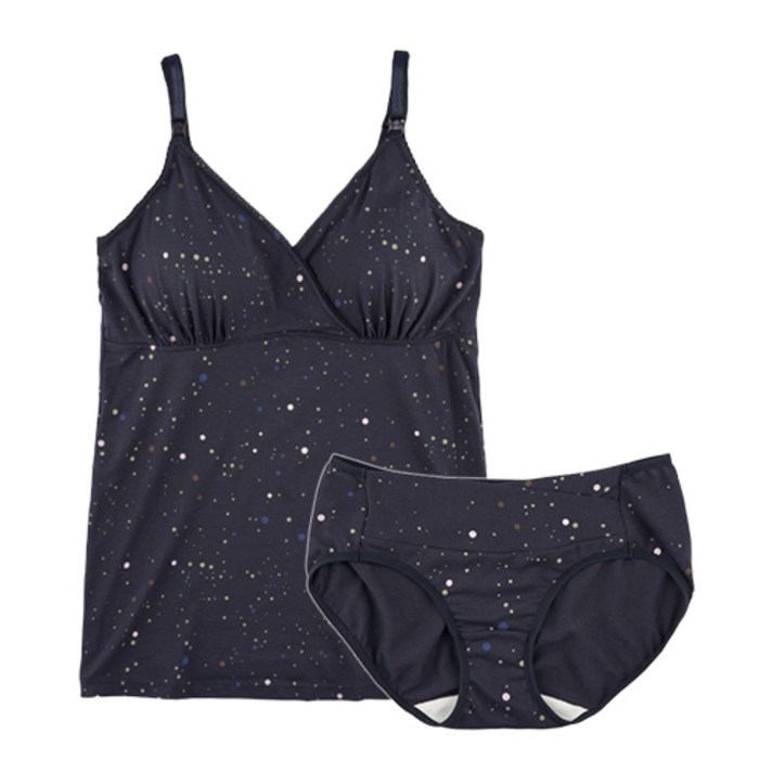 뉴니끄 원터치 폴크닷 수유나시 + 임산부팬티 세트