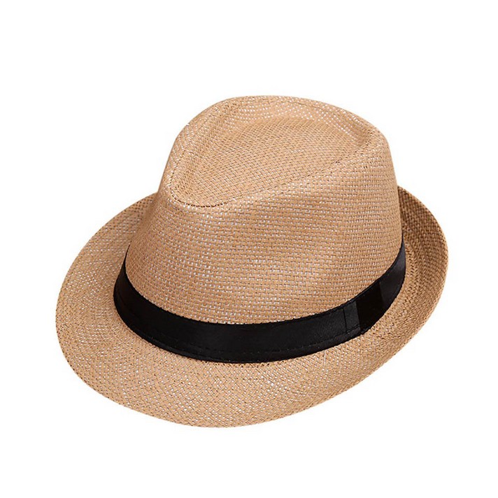 어린이 Sunhat 어린이 여름 해변 밀짚 모자 재즈 파나마 Trilby 페도라 모자 영국 모자 통기성 아기 모자 소녀 소년 Sunvisor|햇빛 차단용 모자|