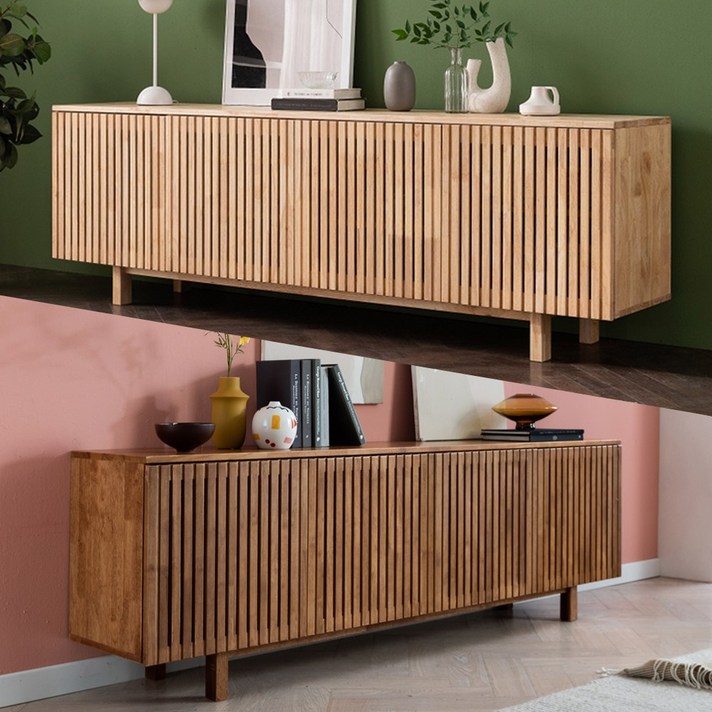 슈퍼홈 그레고리 리얼 버티컬 북유럽원목 높은거실장, 내추럴