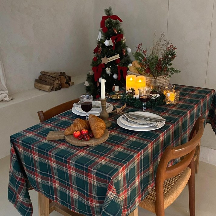 크리스마스 테이블보 키친크로스 홈파티 연말파티 테이블셋팅 식탁보 2인 4인 6인