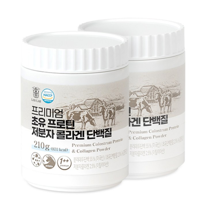 프리미엄 초유 프로틴 저분자 콜라겐 단백질 MBP 분말 100% 1+1 420g, 210g, 2개
