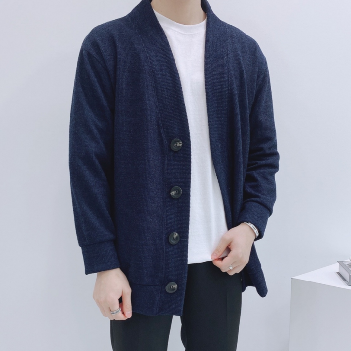 이브컴퍼니 남성용 오버핏 골지 가디건 (1671)