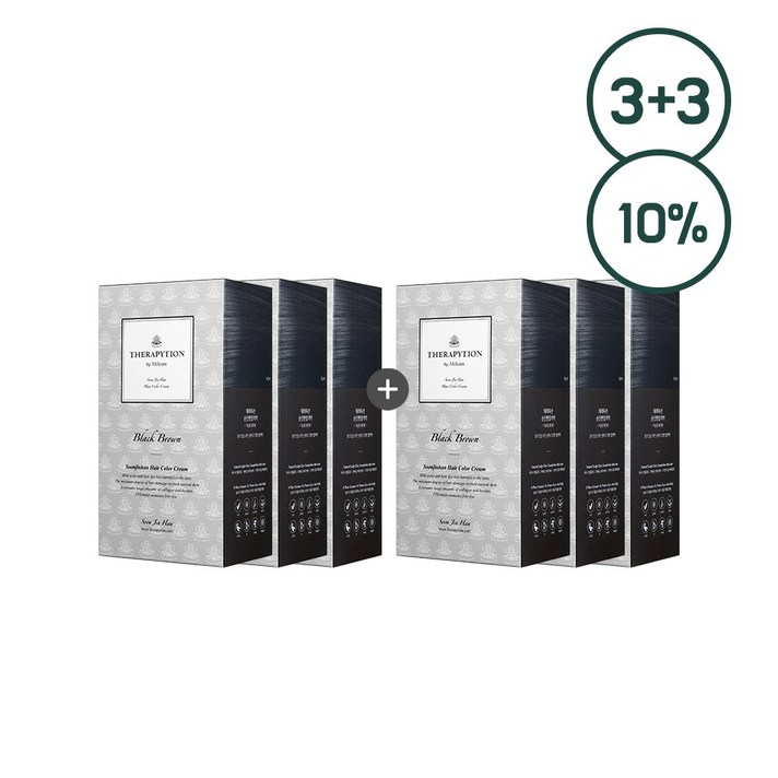 [흰머리/새치커버염색] 테라피션 순진한 염색약 5호(흑갈색) 1+1, 5호(흑갈색) 3+3