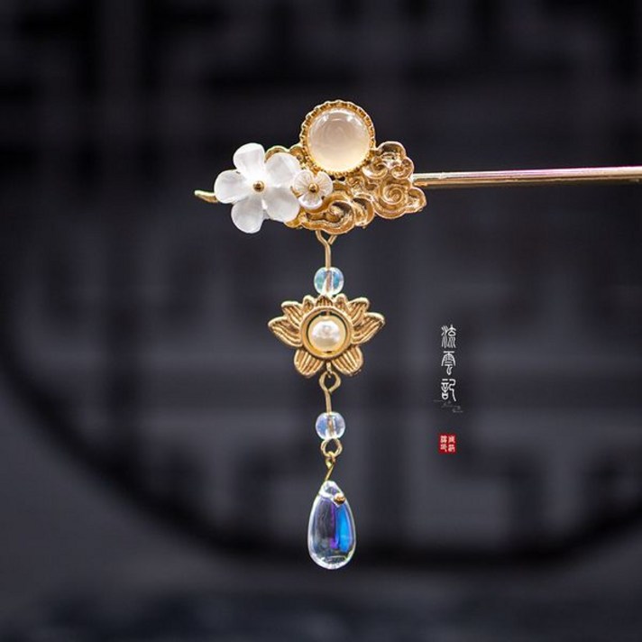 한복 혼주 올림 머리 장식 전통 비녀 핸드메이드 뒤꽂이