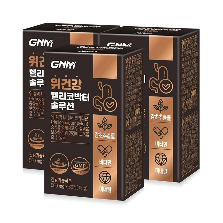 GNM자연의품격 위건강 헬리코박터 솔루션 감초추출물, 3개, 30정